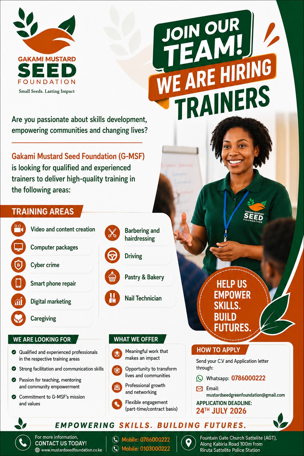 WE’RE HIRING TRAINERS! - July 18, 2026